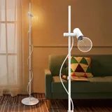 Birnetek® Stehlampe Wohnzimmer, Led Stehlampe Schwarz, Stehleuchte Vintage Höhenverstellbar, Leselampe Stehleuchte mit 8W E27 Glühbirne, 2.9m Kabe, für Wohnzimmer, Lesen, Schlafzimmer, Büro (Weiß)