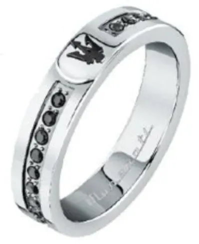MASERATI - RING - IP BLK+BLK CRYSTALS