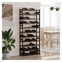 vidaXL Weinregal 77 Flaschen 77 x 30 x 90 cm Schwarz