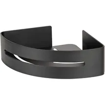 Wenko Turbo-Loc® Eckablage Bivio Black matt, aus Aluminium zur Aufbewahrung im Bad, Befestigen ohne Bohren, Schwarz