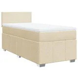 vidaXL Boxspringbett mit Matratze Creme 100x200 cm Stoff