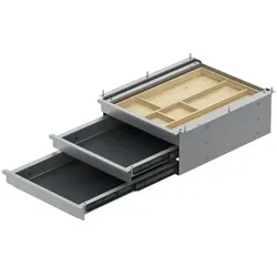 Möbel-Schubkastenbox, Tri Grip, 9309826, B 360mm, T 360mm, H 127mm, silber