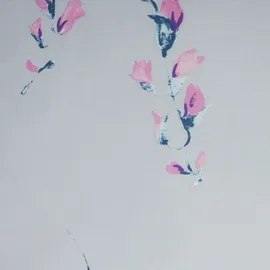 Beliani Evergreen Floral Hellblau 135 x 200 cm + 80 x 80 cm
