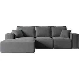 altdecor Ecksofa Cord 2-Sitzer Dunkelgrau
