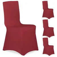 Relaxdays 8 x Stuhlhussen dunkelrot