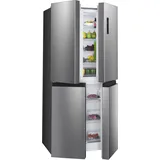 HANSEATIC French Door "HCDD18080CI", Energieeffizienz: C (A-G), silber (edelstahl, optik), kein Wasserspender, Kühlschränke, NoFrost