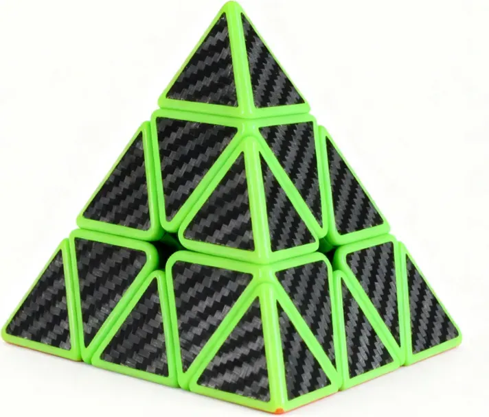 3x3 Pyraminx Carbon Fiber Sticker Cube, Schwarze Basis Pyramidenpuzzle, Hochgeschwindigkeits-