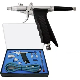 Wiltec Airbrush Pistole Set Typ 116AK schwarz/silber