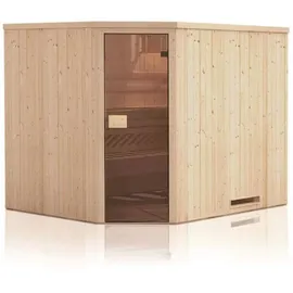 FinnTherm Innensauna Corner 1 Sitzbänke Wandstärke, 40 mm - Naturbelassen