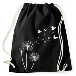 Autiga Turnbeutel Turnbeutel Pusteblume Schmetterlinge Dandelion Butterflys Autiga® schwarz