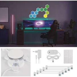 EMOS Smart Hexagon Wandleuchte (10 Stk) 1,5m Kabel Weiß
