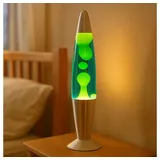 GLOBO LIGHTING LED Tischleuchte, LED-Leuchtmittel fest verbaut, Warmweiß, Magmaleuchte Tischleuchte Lavalampe Stimmungslicht LED Aluminium silberfarben