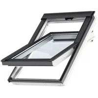 Dachfenster Set für VELUX | Fenster aus Kunststoff CK04 (55 x 98 cm) mit 3-fach Verglasung und ThermoTechnologyTM inkl. Eindeckrahmen für Dachziegel (1,5-12 cm) + BBX Dampfsperrschürze