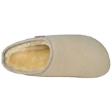 Lammfell Hausschuh Modell FEFI mit Filzoberfläche und PolyurethanSohle Beige 44 - 44