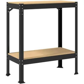 vidaXL Werkbank mit Regal Schwarz 81 x 41 x 91 cm Sperrholz und Metall