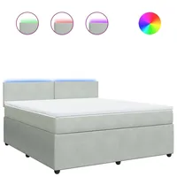 VidaXL Boxspringbett mit Matratze Hellgrau 180x200 cm Samt