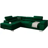 KREATIVE FURNITURE & DESIGN Ecksofa mit Schlaffunktion L-Form, Sofa Couch mit Bettkasten, 3-Sitzer Eckcouch, Schlafsofa für Wohnzimmer, Big Sofa Couch mit Schlaffunktion, Sofabezug (Ottomane Links)