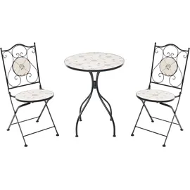 Beliani Bistro Set 3-tlg. Schwarz/Weiß