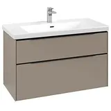 Villeroy & Boch Subway 3.0 Waschtisch-Unterschrank C570L1VM 97,3x57,6x47,8cm, mit LED/Griff Volcano black, taupe