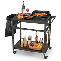 Costway Grillwagen 100,5 x 50 x 93,5 cm Holz/Metall Schwarz