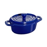 Staub Keramik 6er Set Mini Cocotte oval dunkelblau 11cm Auflaufform Souflee-Form