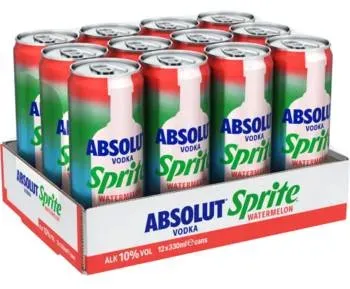 Absolut Vodka Sprite Watermelon Mixgetränk 10% Vol. 12x 330ml