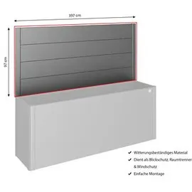 Biohort Sichtschutz 400 x 100 x 91 cm Dunkelgrau-Metallic