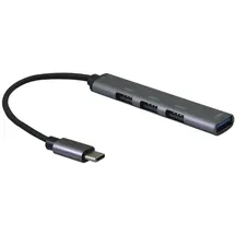 helos HUB, 4in1 USB-C 3.2 St./3x USB-A 2.0 Bu. + 1x USB-A 3.0 Bu., spacegrau