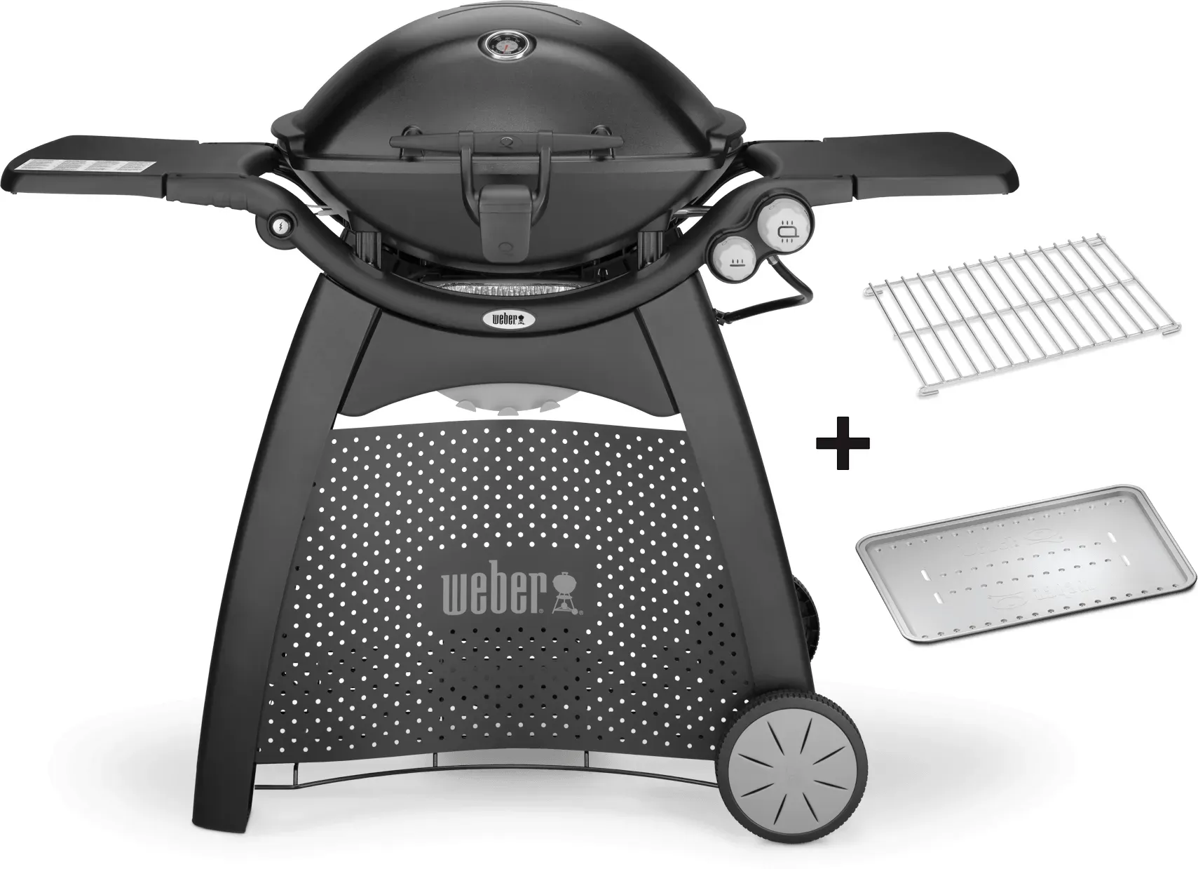 Weber Q 3200 Gasgrill mit Hitzeschild und Bratenrost, Schwarz