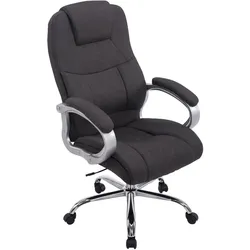 DELUKE® Bürostuhl SYDNEY Stoff - 113x66x70, Dunkelgrau | Stoff | Metall in Chromoptik Gestell | ergonomische Bürostühle Homeoffice Stuhl mit Rollen