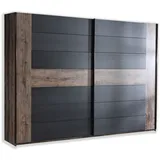 Forte Schwebetürenschrank 270 x 210 x 61 cm schlammeiche/schwarzeiche