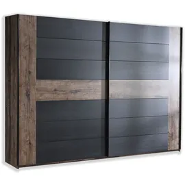 Forte Schwebetürenschrank 270 x 210 x 61 cm schlammeiche/schwarzeiche