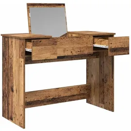 vidaXL Schminktisch mit Spiegel Altholz 100x45x76 cm