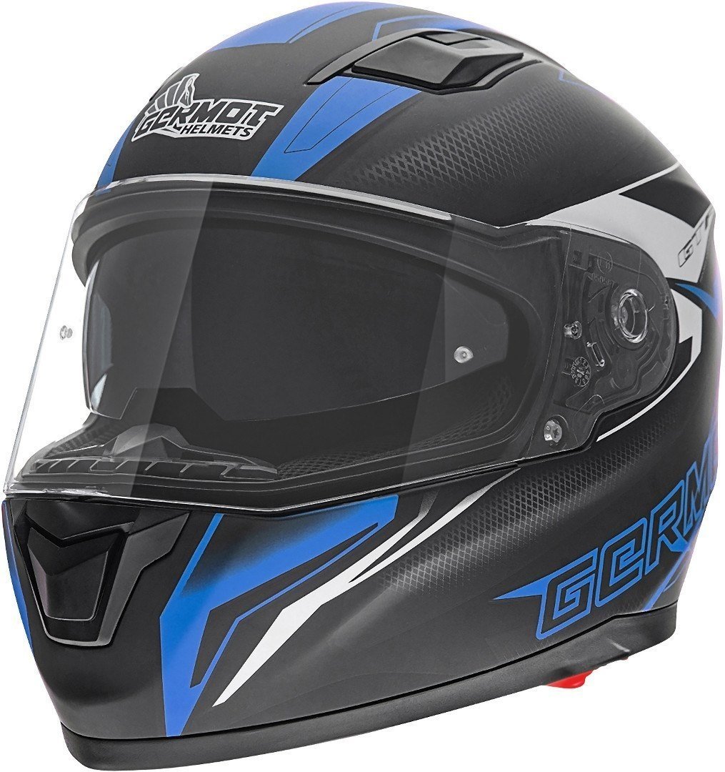 Germot GM 330 Decor Helm, zwart-blauw, L Voorman