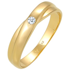 Elli DIAMONDS Wickelring Solitär Diamant (0.03 ct.) 585 Gelbgold Ringe Damen