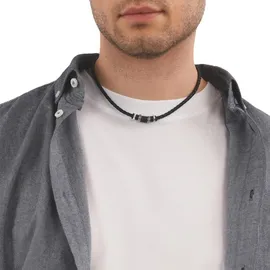 Tom Tailor Halskette 2100700 Schwarz / Leder / Edelstahl