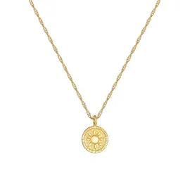 Elli Halskette ELLI Sonne Antik Coin Kordelkette 925 Silber / Gold