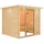 Karibu Woodfeeling Sauna Jutta - 38 mm Bronzierte Ganzglastür Inkl. Dachkranz Ohne Ofen