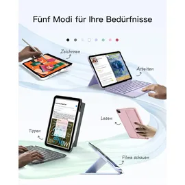 Inateck Hülle mit Tastatur für iPad 10/11 Generation, iPad Air 11" M3/M2, Pro 11 Schwarz