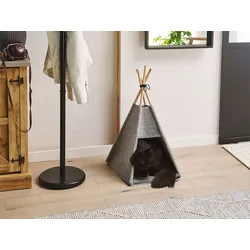 Tierbett Filz hellgrau Tipi-Zelt  35 x 40 cm Tipi-Zelt ULUBEY