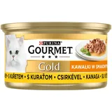 Gourmet Gold Katzenfutterstücke in leckerer Soße mit Hühnchen, 85 g