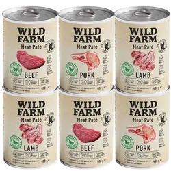 Wild Farm Pate MIX 6x400g glutenfreies Hundefutter