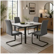 Hti-Living Schwingstuhl SallyP Kunstleder grau 4er Set
