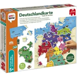 JUMBO SPIELE 19927 Lernpuzzle 130 Teile Ich lerne die Deutschlandkarte