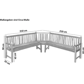 SAM Outillage Gartenmöbel Set 4tlg mit Eckbank Teak Gartentisch ausziehbar 120-170 cm Madera/aruba