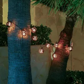 MARELIDA LED Solar Lichterkette Feuerball 8 Kugeln 2,1m schwarz
