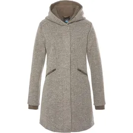 POLARINO Strickmantel in beige-braun | taupe XXL