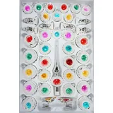 Navidacio 39 tlg. Glas-Weihnachtskugeln Set in "Hochglanz Vintage Silver Style"