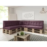 sunnypillow Palettenkissen Palettenkissen VERONA 8er Set, palettenmöbel palettencouch polsterauflage 120 x 80 lila