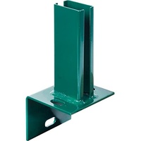 GAH Alberts Alberts Pfostenträger für Zaunpfosten auf L-Randsteinen | zum Aufschrauben | feuerverzinkt, grün kunststoffbeschichtet RAL 6005 | Platte 94 x 100 mm | für Pfosten 60 x 40 mm
